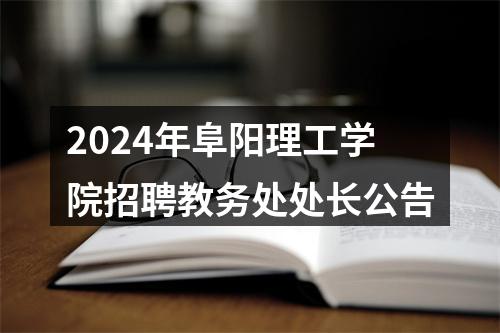2024年阜阳理工学院招聘教务处处长公告 图片