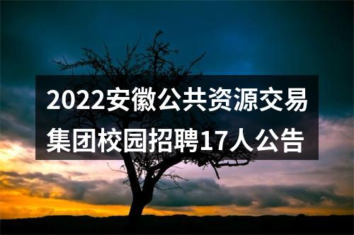 2022安徽公共资源交易集团校园招聘17人公告 图片